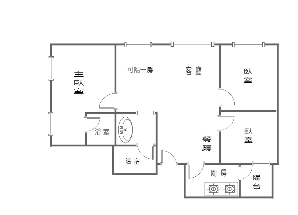 桃園藝文中正愛家學區大3房可隔4房