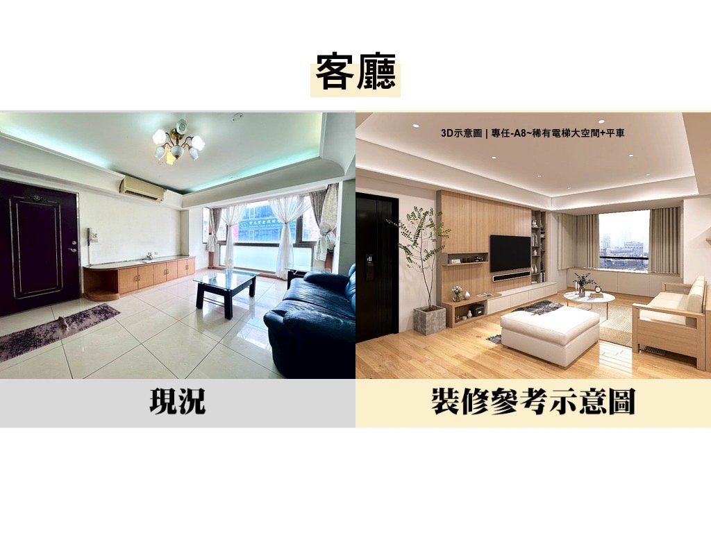 【獨家】專任-A8~稀有電梯大空間+平車