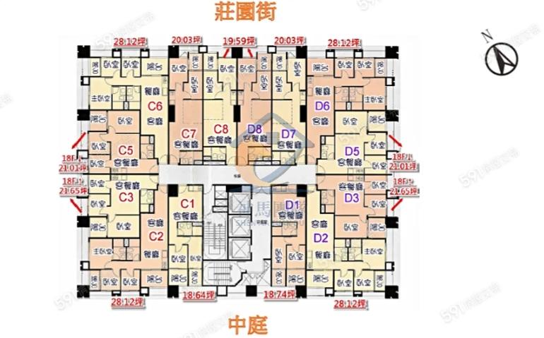 青埔買房買屋 新北土城世界花園高樓層2房車景觀戶